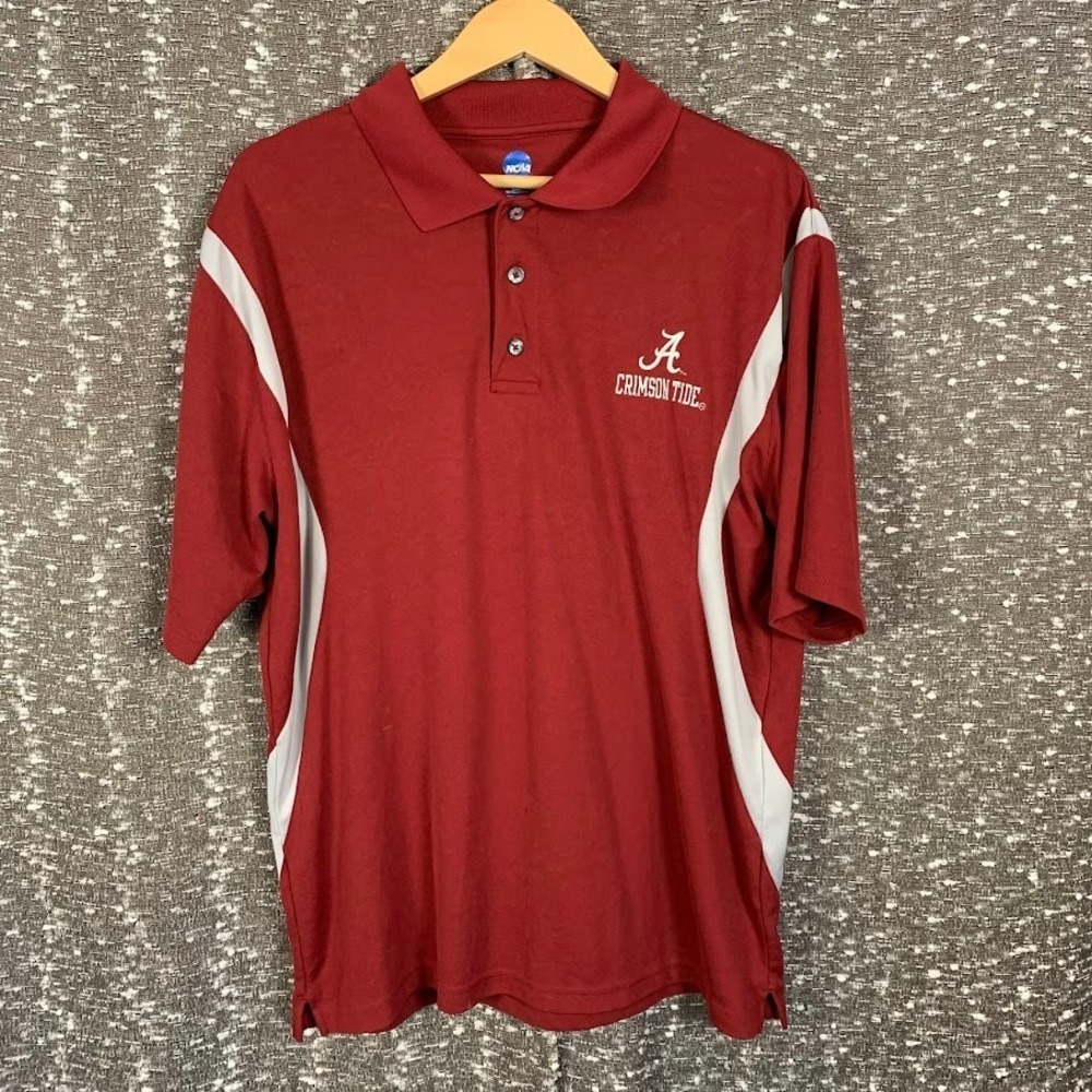 University of Alabama Crimson Tide Red Polo Shirt Logo NCAA Men's Medium